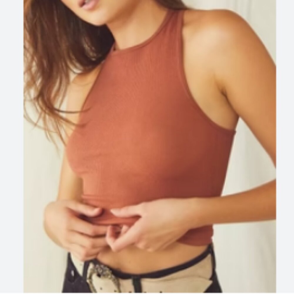 Free People Hayley Racerback Brami Burnt Orange Size M/L